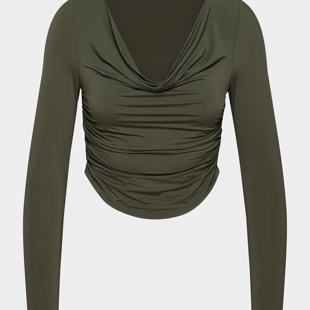 Elegant Olive Green Women's Top